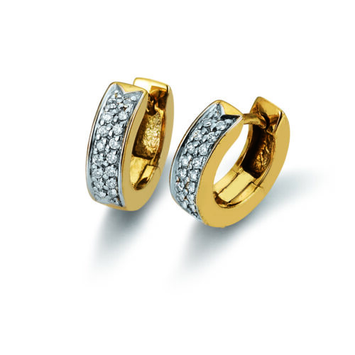 14 karaat geelgouden creolen met diamant