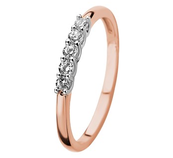 Rosegouden rijring met zirkonia
