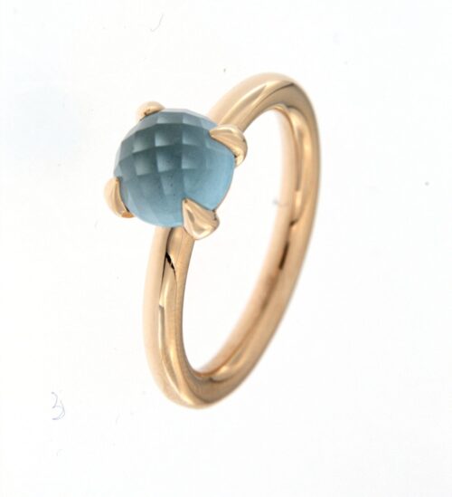 Rosegouden Bron Catch ring met topaas