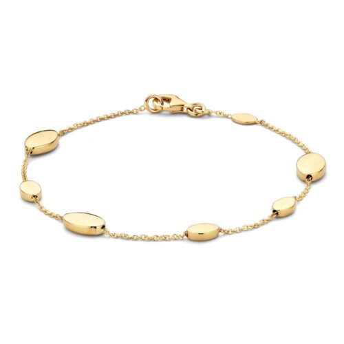 14 karaat geelgouden armband met tussenstukjes