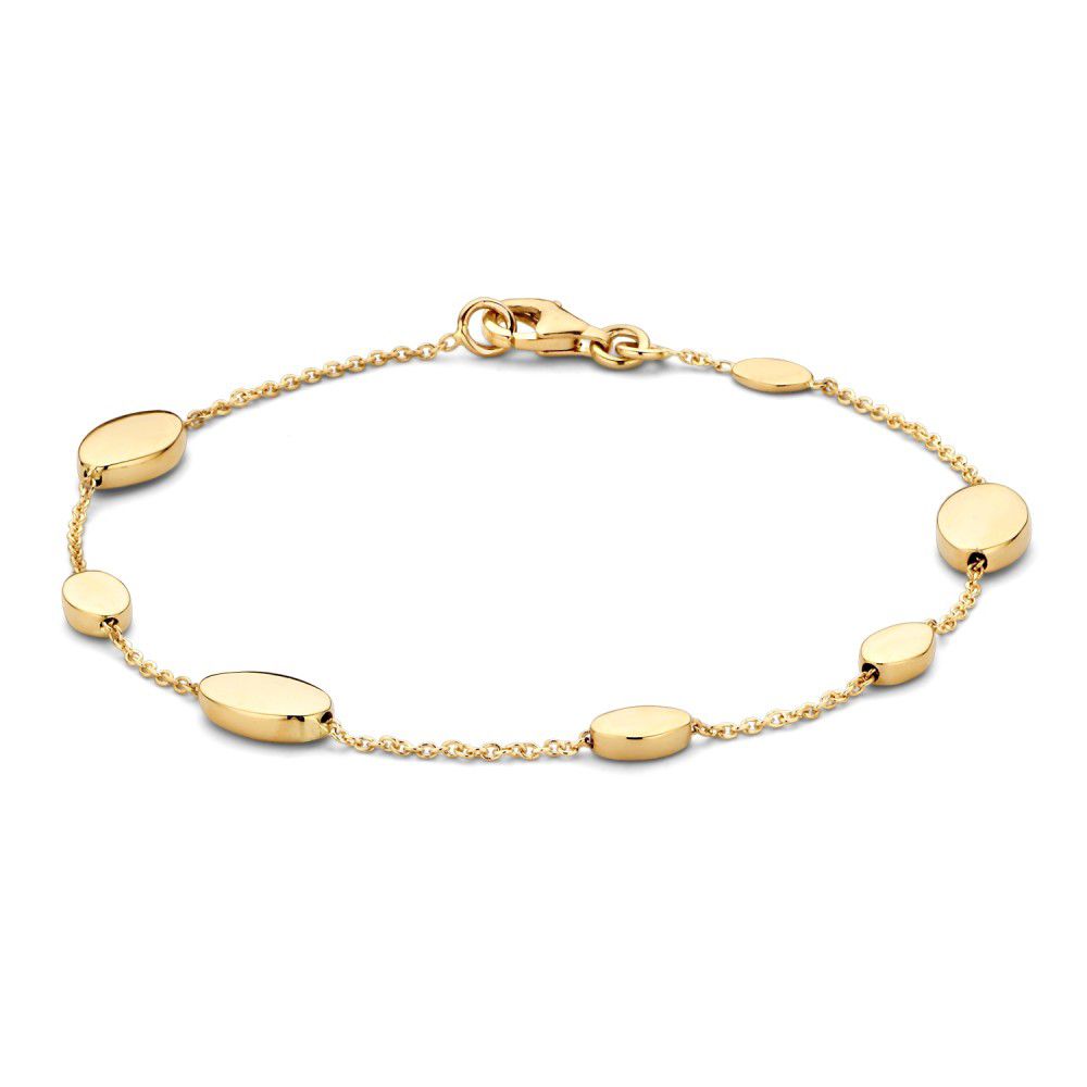 14 karaat geelgouden armband met tussenstukjes