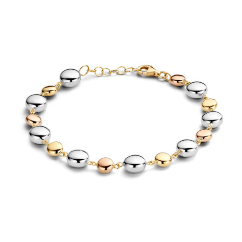 14 karaat bicolor schakelarmband bollen