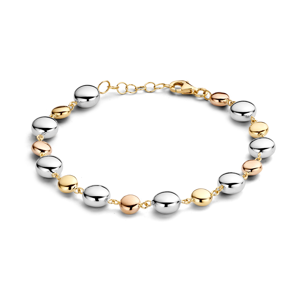 14 karaat bicolor schakelarmband bollen