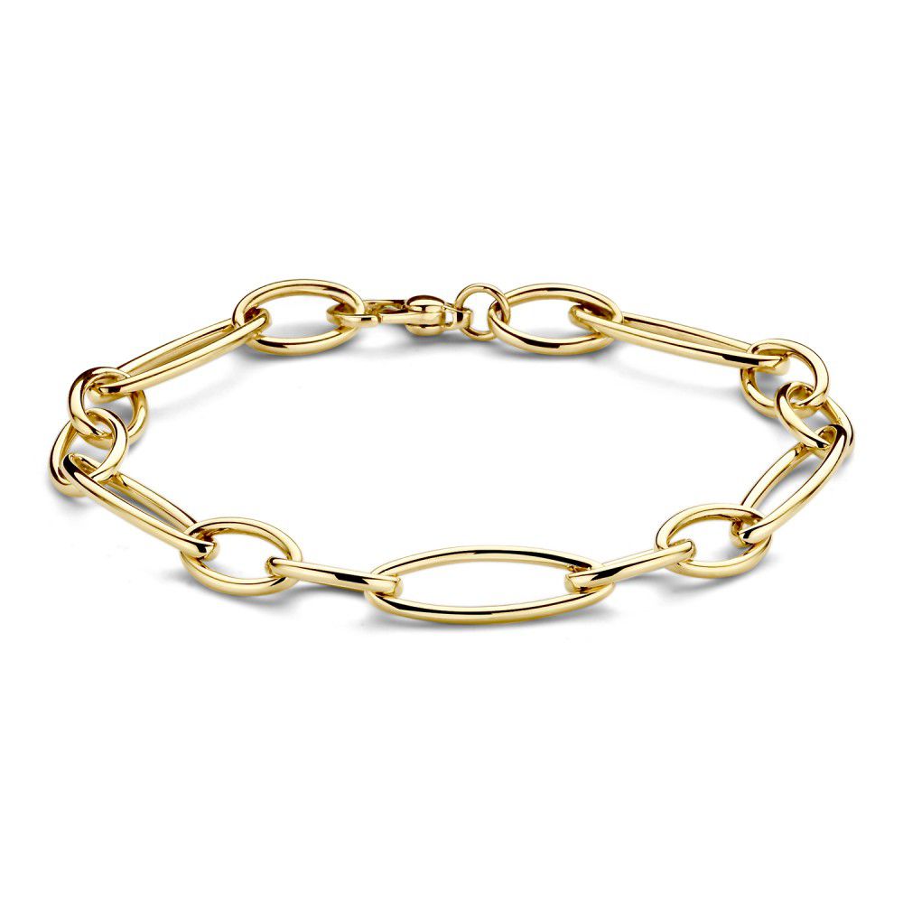 14 karaat geelgouden schakelarmband ovaal