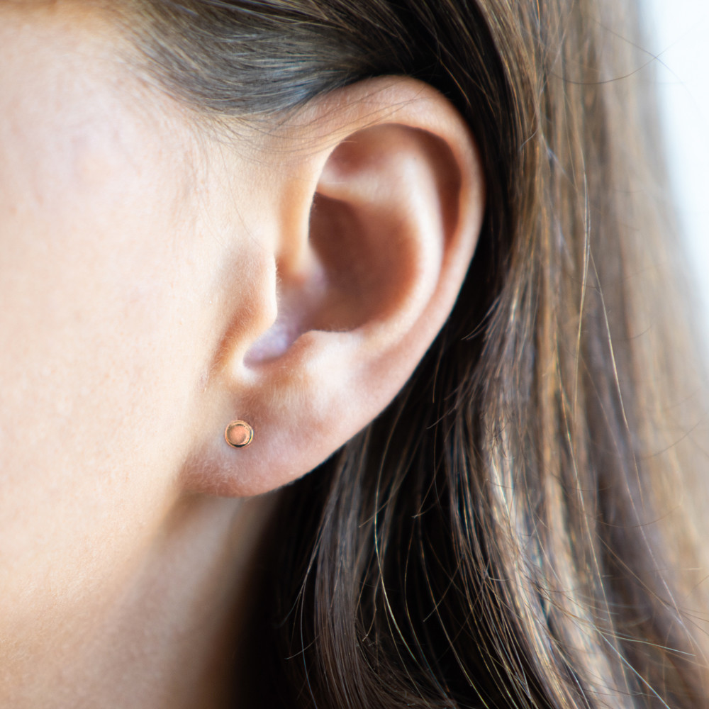 Burato Gioielli rosegouden oorknop CA402 - Afbeelding 2