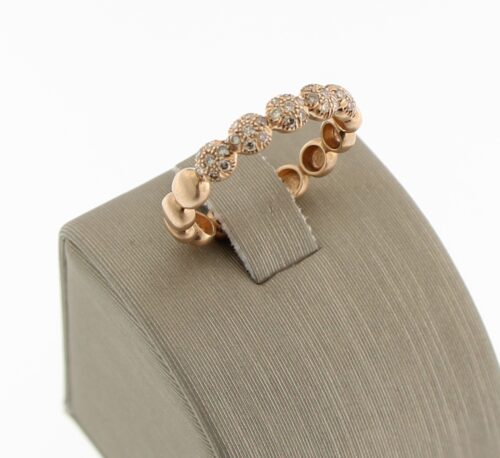 Brusi rosegouden ring, Polky collectie, met champagne diamant