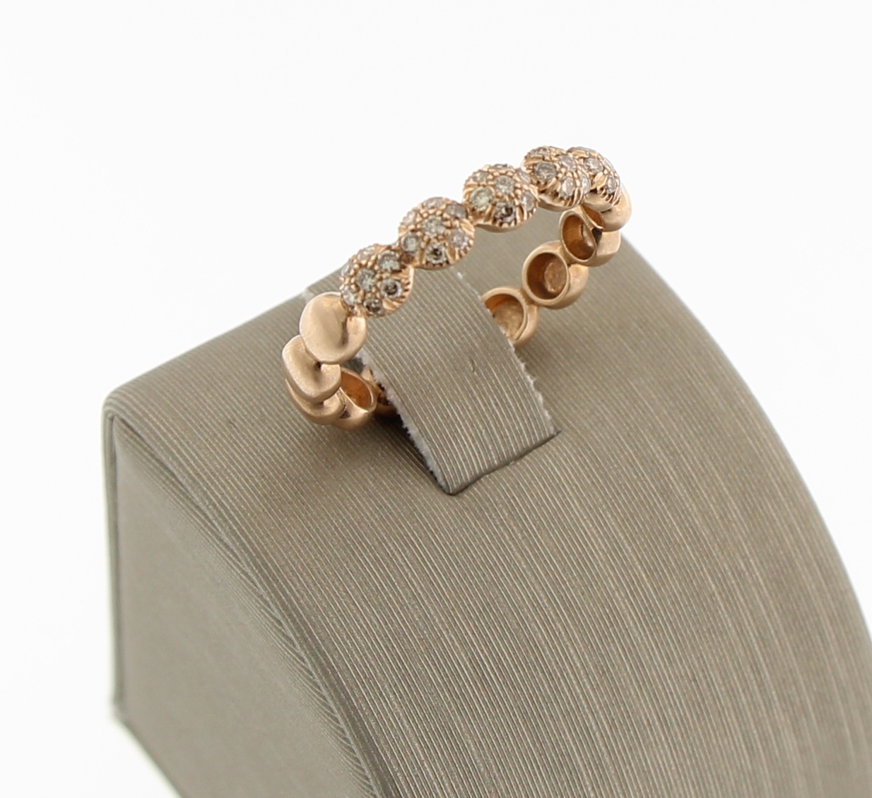 Brusi rosegouden ring, Polky collectie, met champagne diamant