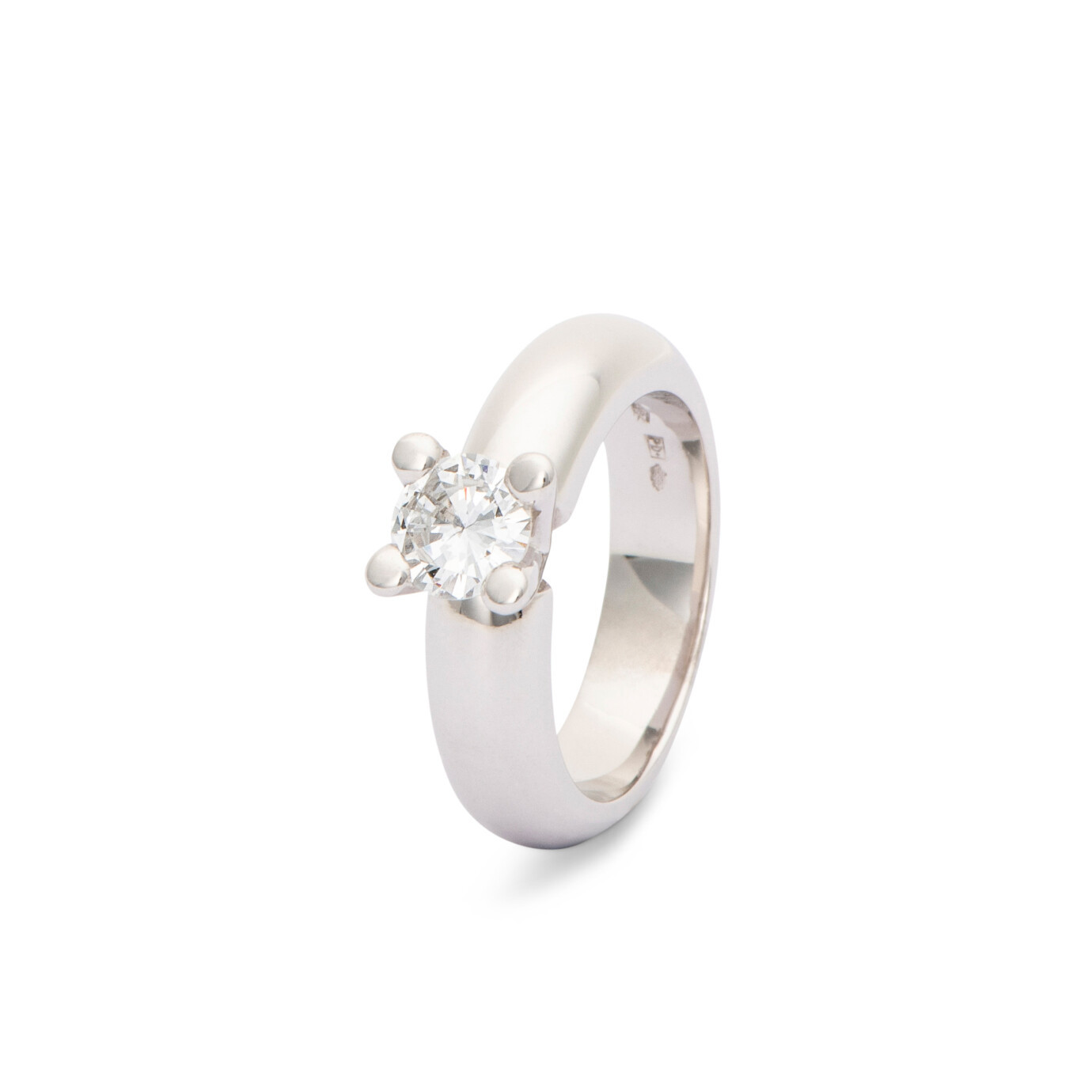 14 karaat witgouden solitait ring 0.81ct