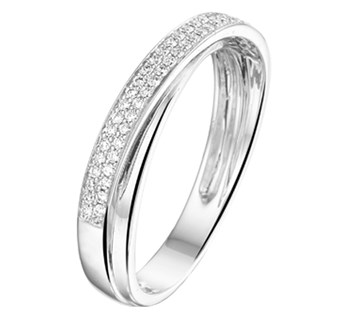 14 karaat witgouden ring met diamant
