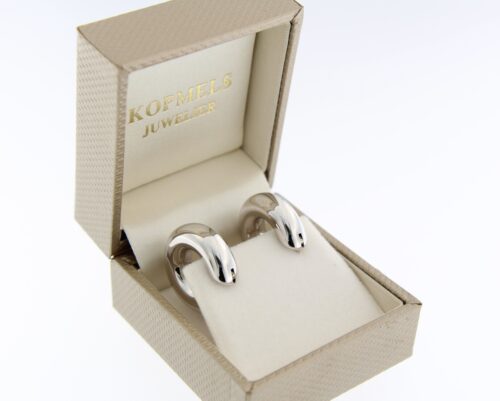 14 karaat wit gouden creolen