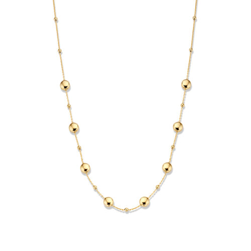14 karaat geelgouden fantasie collier 45cm bollen