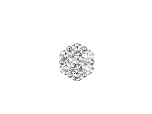 14 karaat witgouden fleuri hanger met diamant 0.50ct