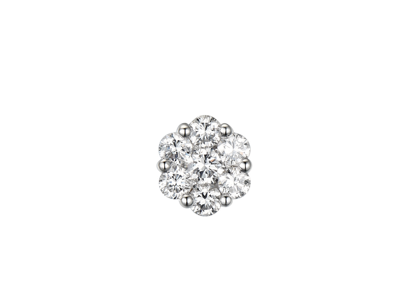 14 karaat witgouden fleuri hanger met diamant 0.50ct