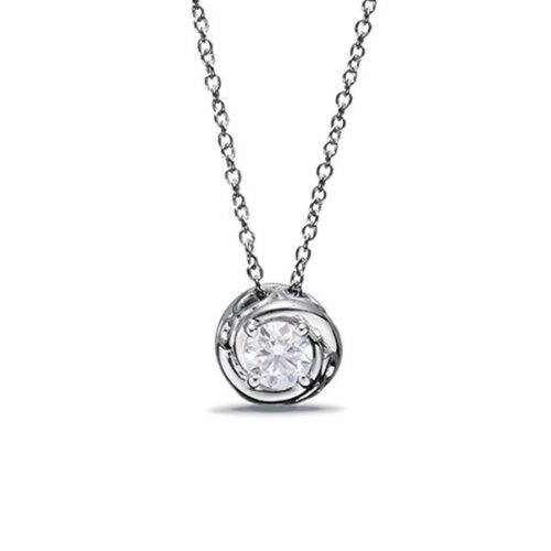 Witgouden collier met 0,14 ct diamant