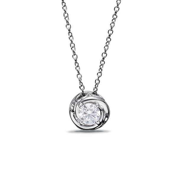 Witgouden collier met 0,14 ct diamant