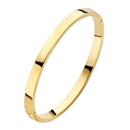 14 karaat geelgouden slavenband 5mm vlak zilverenkern