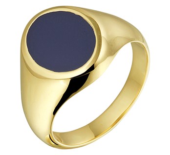 gouden zegelring/pinkring met lagensteen massief