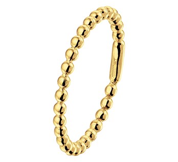 14 karaat geelgouden aanschuifring bolletjes
