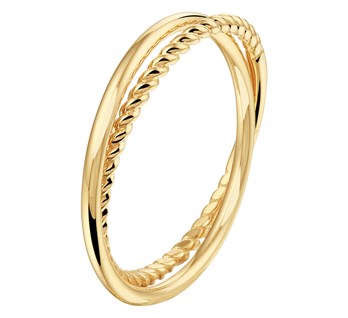 14 karaat geelgouden ring bewerkt