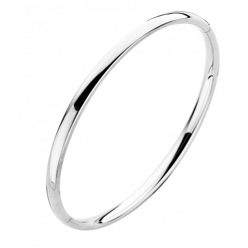 14 karaat witgouden slavenband 5mm bol zilverenkern