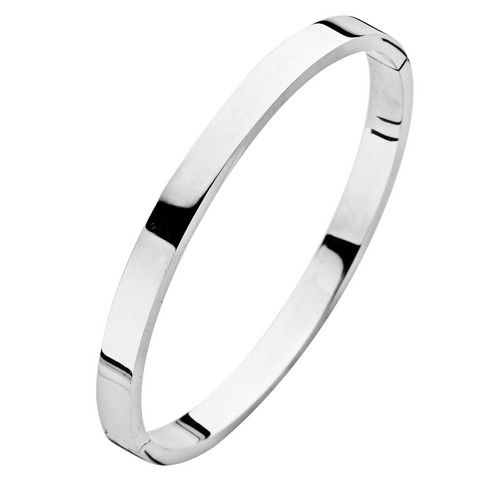 14 karaat witgouden Fjory slavenband 6mm vlak