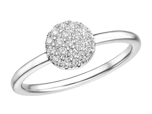 14 karaat witgouden ring met 0.20ct diamant