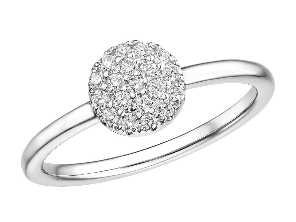 14 karaat witgouden ring met 0.20ct diamant