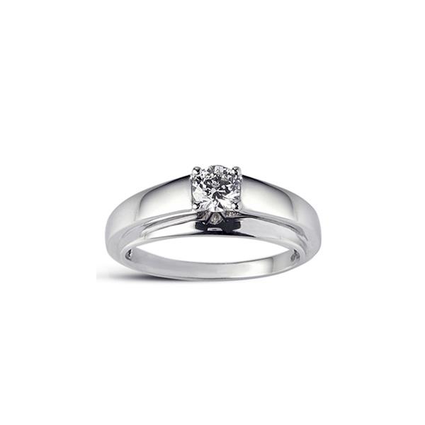 Witgouden ring met 0.14 ct diamant