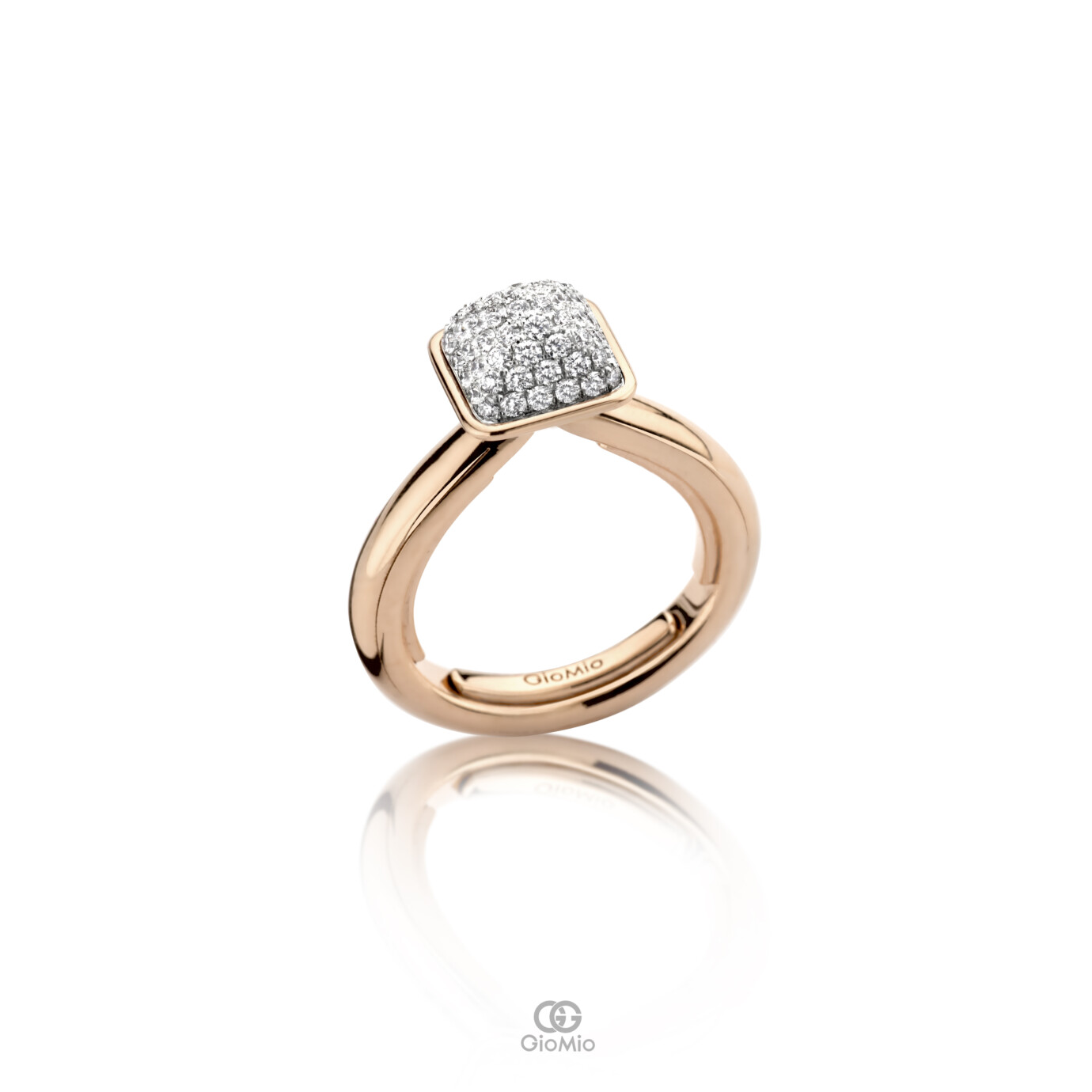 GioMio ring Encore 321 rosegoud met diamant bol gezet