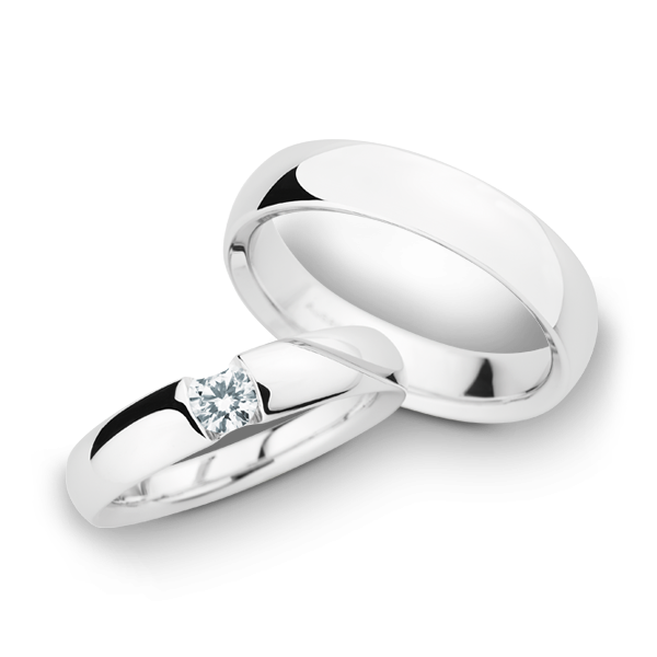 Witgouden Christian Bauer trouwringen