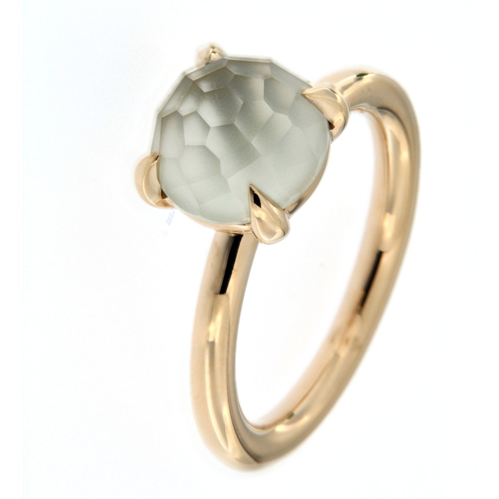 gouden Bron ring catch met lemon kwarts