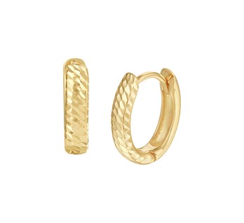 Geelgouden creolen bol gediamanteerd