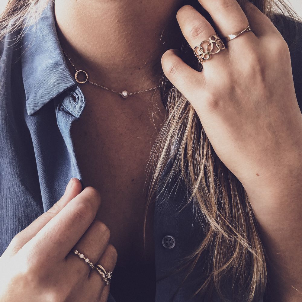 14 karaat geelgouden fantasie ring open - Afbeelding 2