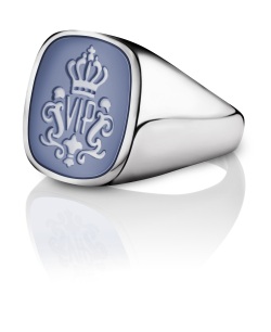 Zilveren zegelring met lagensteen blauw