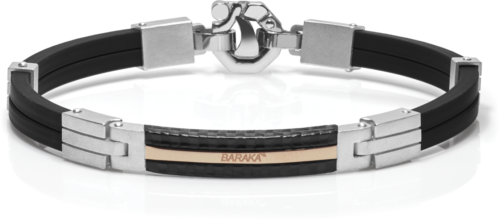 Baraka herenarmband met Carbon en rosegoud BR291181
