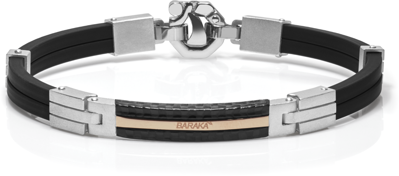 Baraka herenarmband met Carbon en rosegoud BR291181