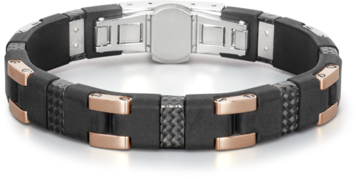Baraka herenarmband met Carbon en rosegoud BR293161