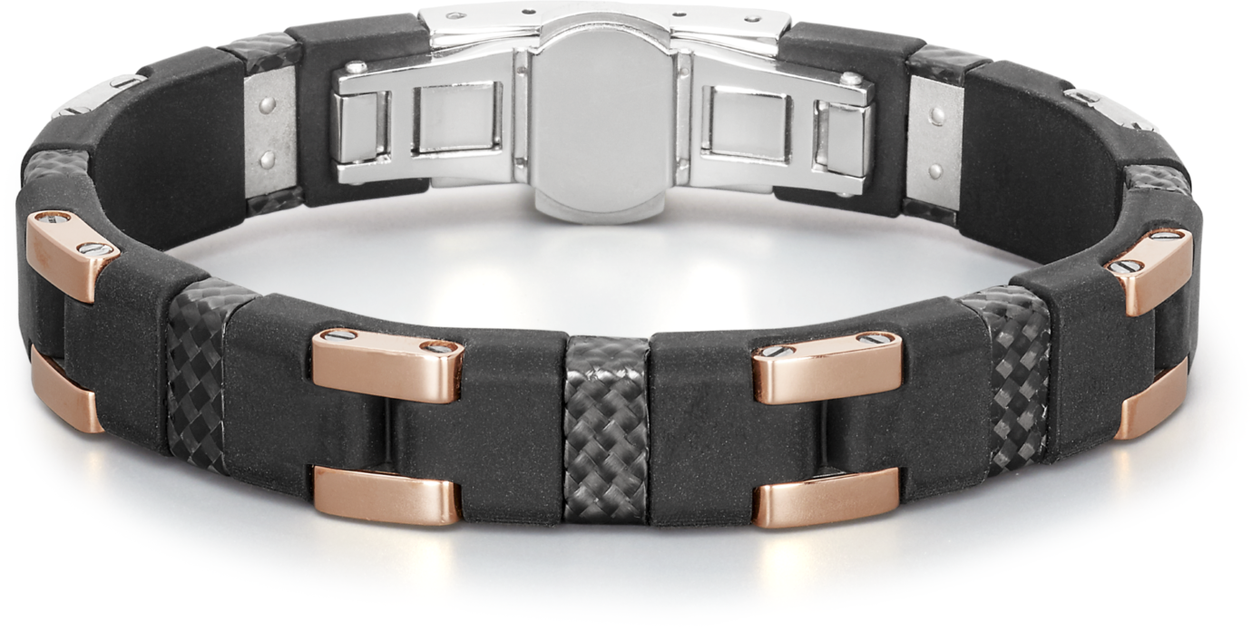 Baraka herenarmband met Carbon en rosegoud BR293161