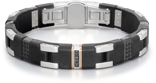 Baraka herenarmband met Carbon en rosegoud BR302091