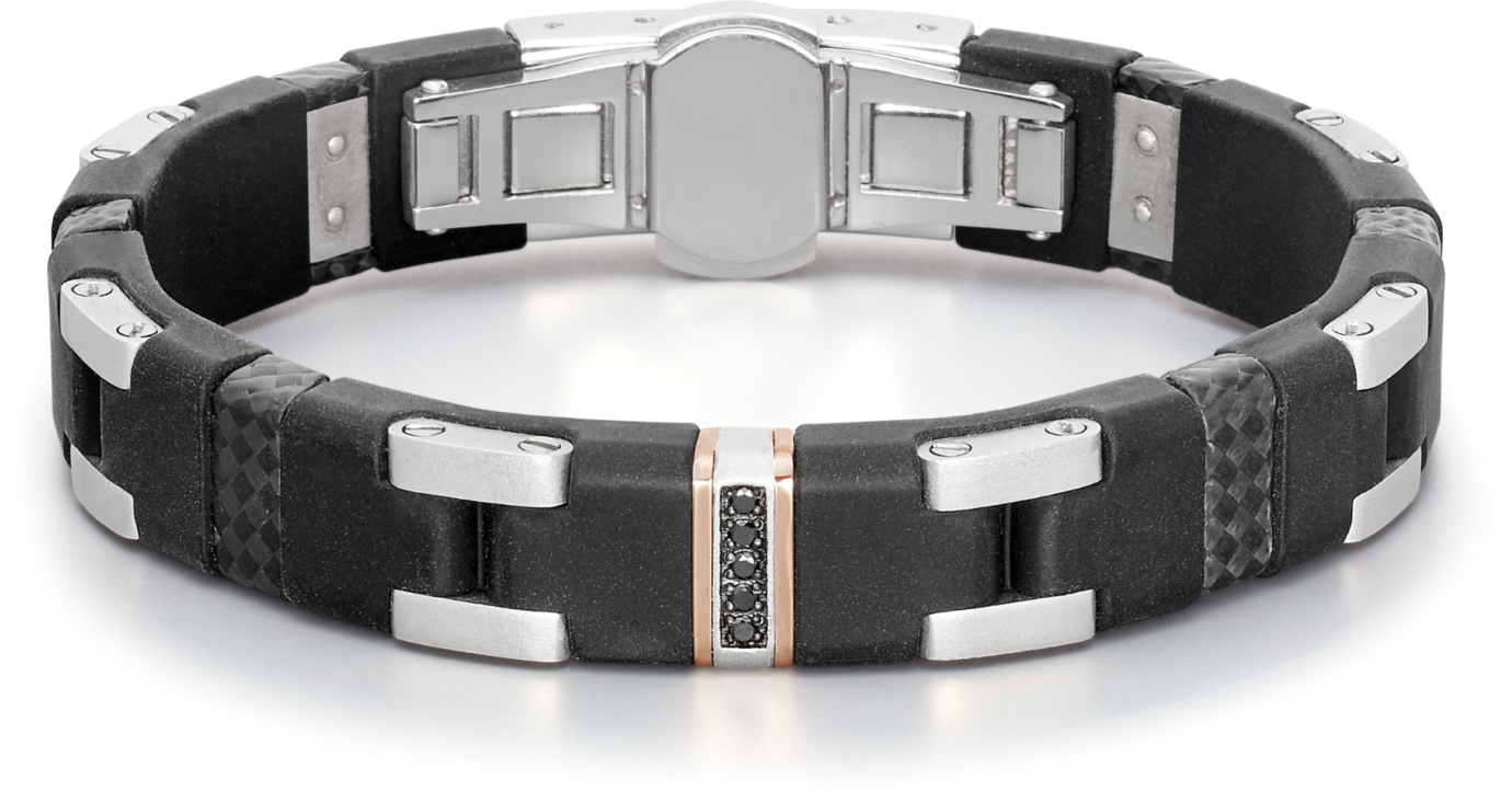 Baraka herenarmband met Carbon en rosegoud BR302091