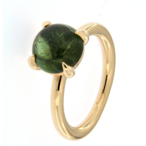 Bron gouden Catch ring met groene tourmalijn