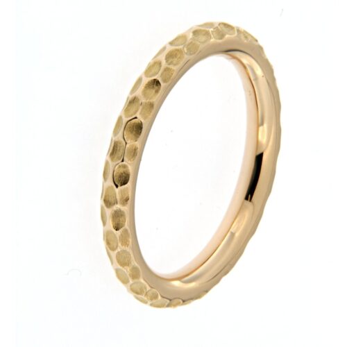 rosegouden Bron Stax ring hamerslag