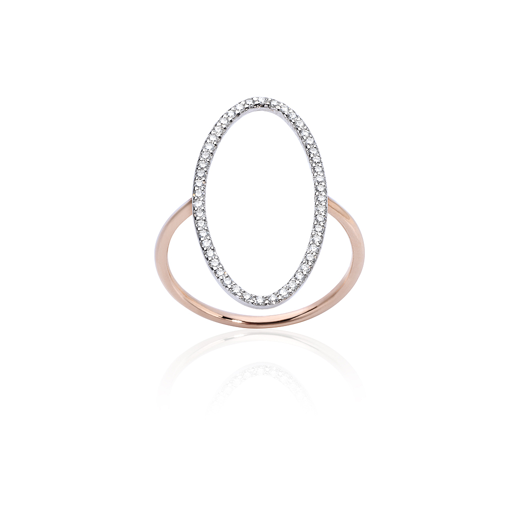 Burato Gioielli rosegouden ring met diamant CD803