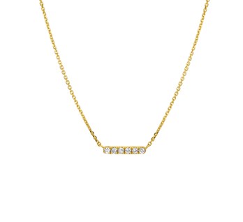 Geelgouden dun collier met 0.07ct diamant