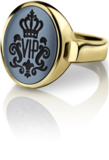 geelgouden zegelring met lagensteen blauw