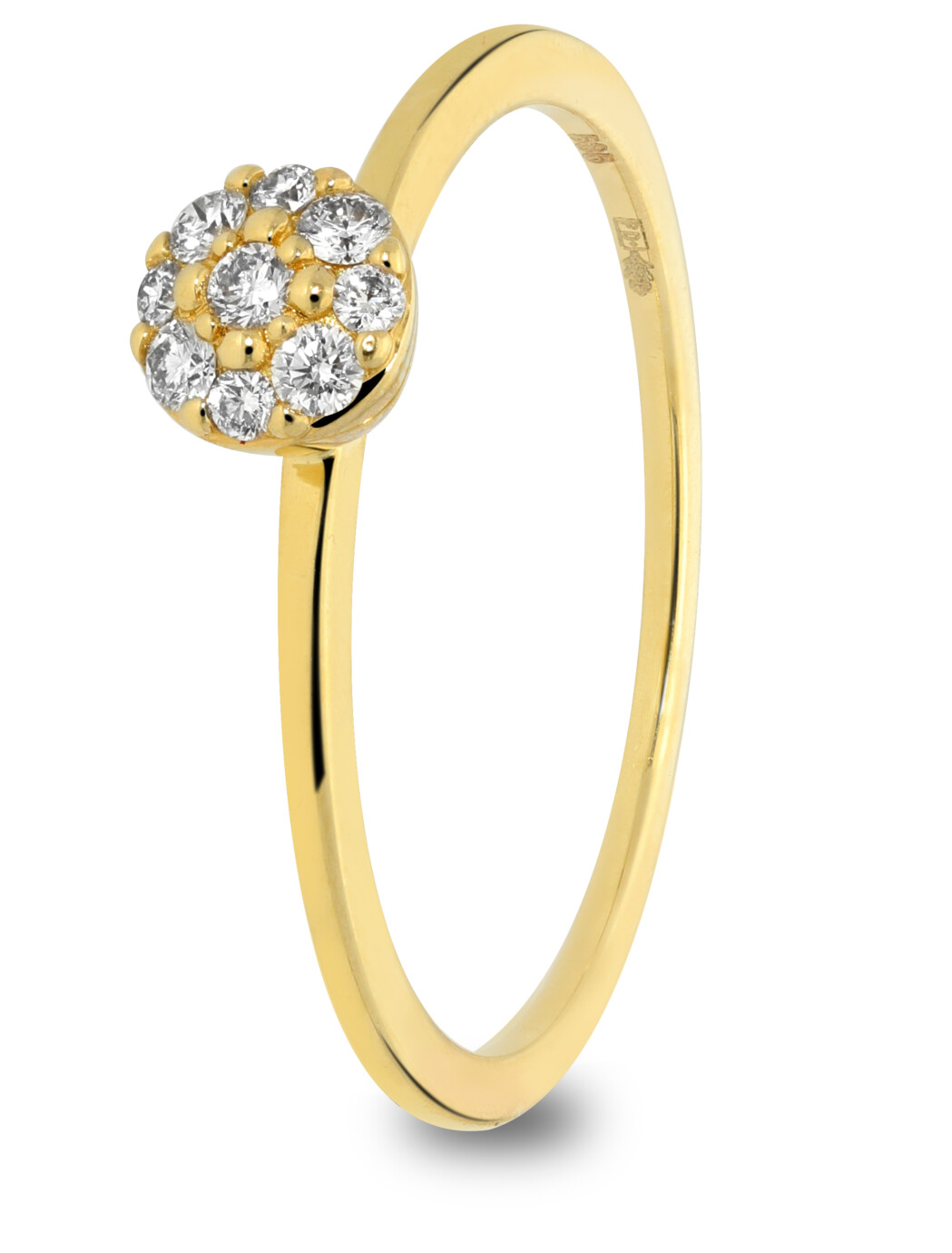 14 karaat geelgouden ring met diamant