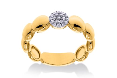 14 karaat geelgouden fantasie ring met diamant