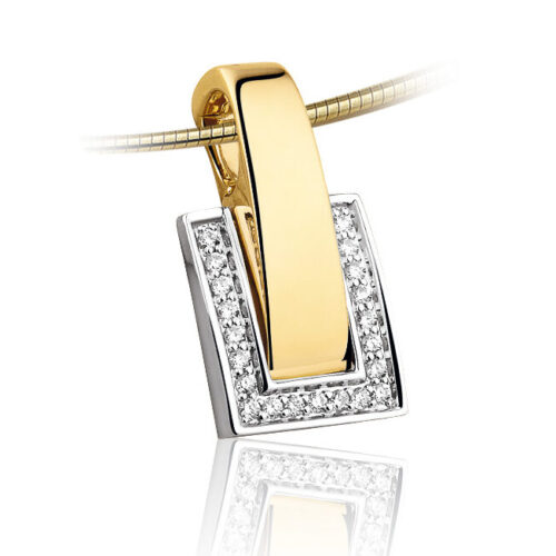 14 karaat geelgouden cliphanger met diamant