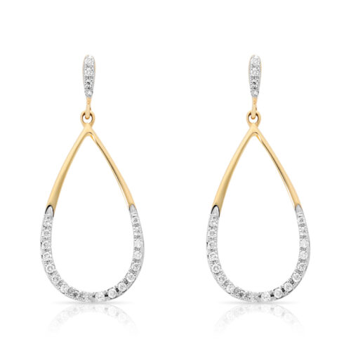 14 karaat geelgouden oorsieraden met diamant