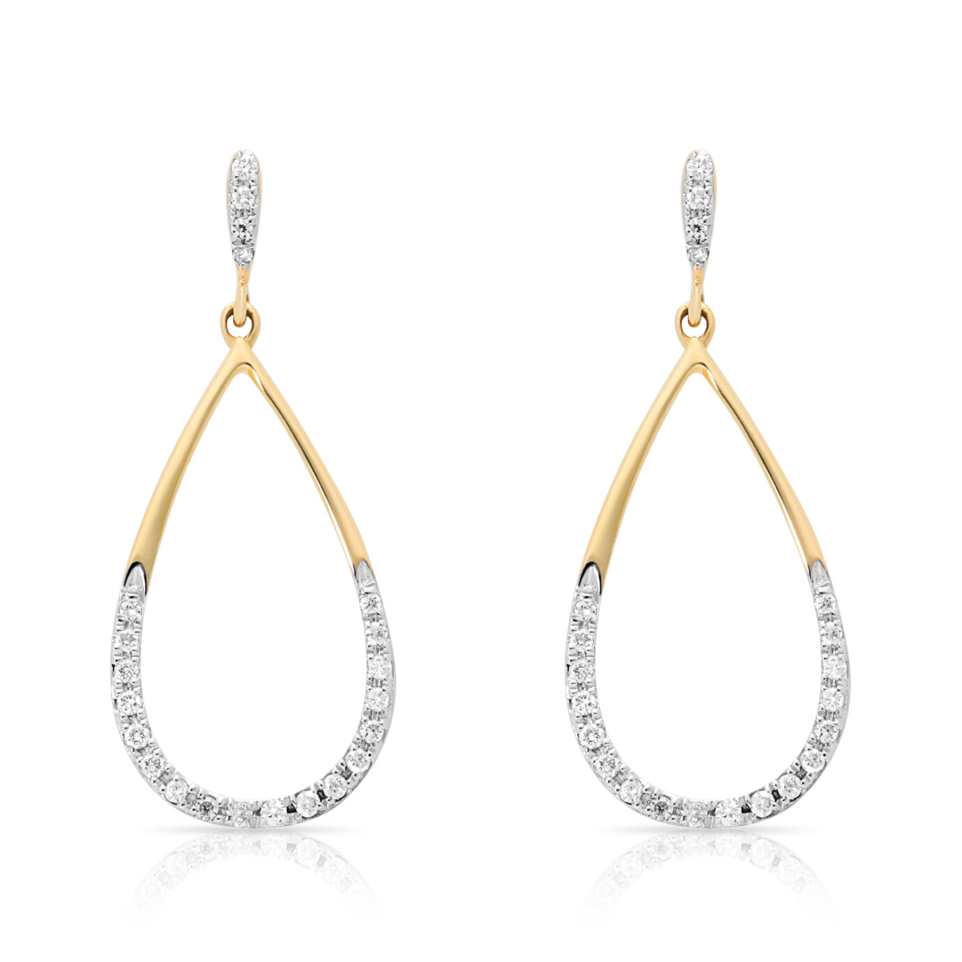 14 karaat geelgouden oorsieraden met diamant